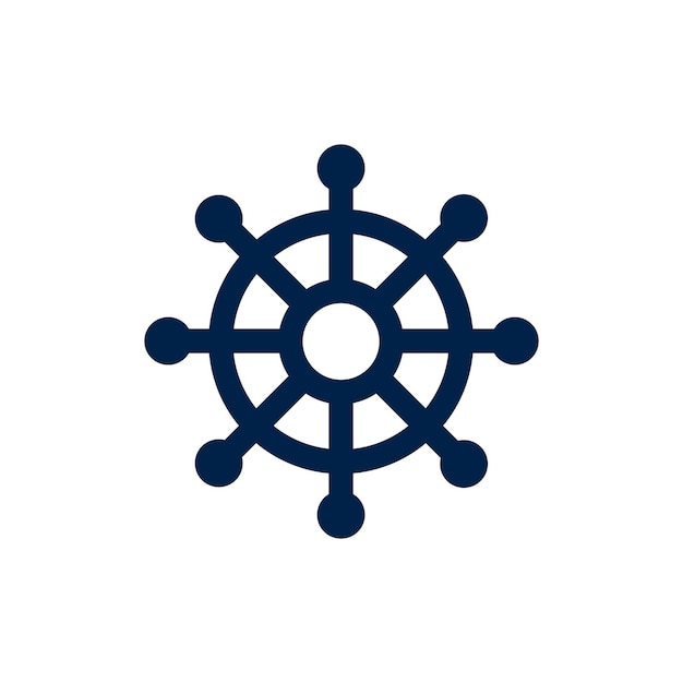 Kierownica Statku Do żeglugi Logo Ikona Wektorowa Projekt Szablonu Ilustracji Ikona Nawigacyjna Ster