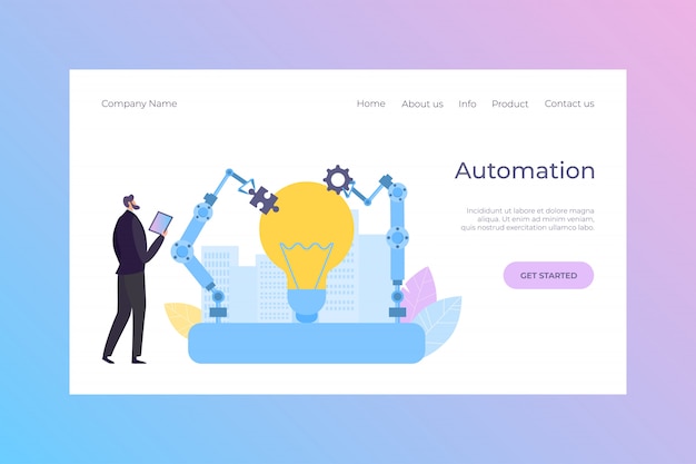 Kierownika Automatyzaci Automatyzaci Robota Desantowa Ilustracja. Inteligentny Sprzęt Inżynierski, Automatyczna Technologia Kreskówkowa.