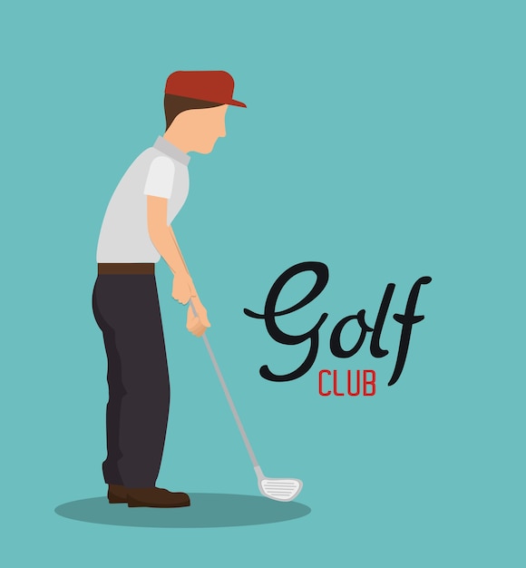 Kij Golfowy Sport Ikona Wektor Ilustracja Projektu