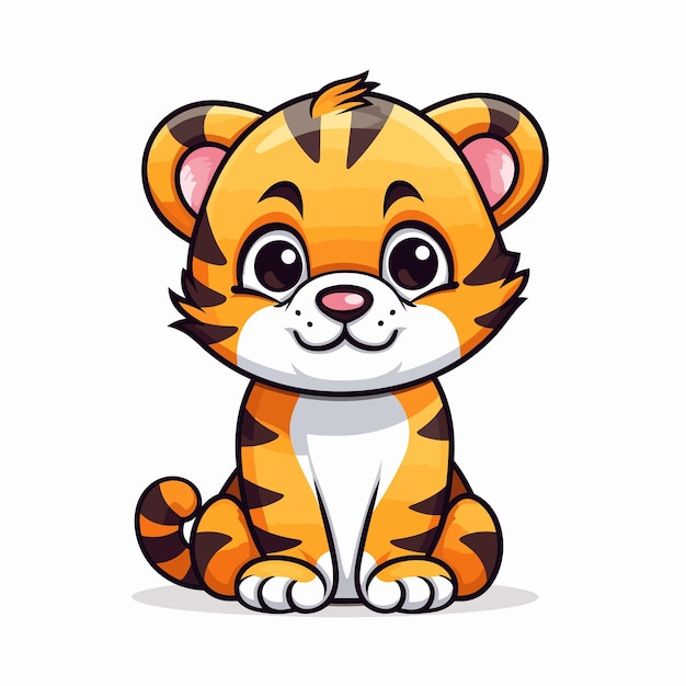 King Cat Tiger Cartoon Vector Ilustracja Agresywny Tygrys