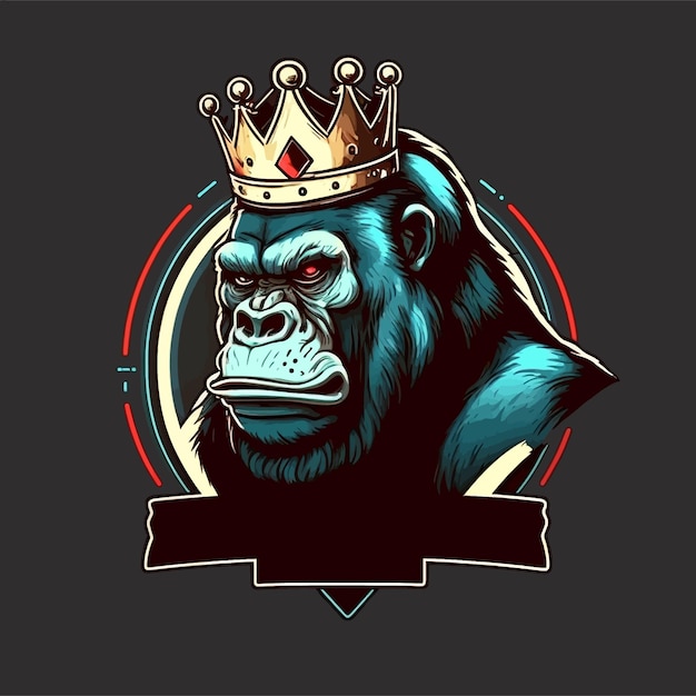 King Gorilla, projekt gier e-sportowych, szablon logo maskotki, ilustracja