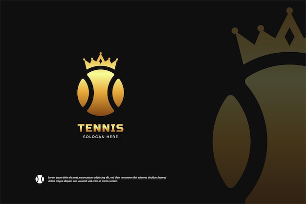 King of Tennis złote logo Luxury Sport Team Identity vector Szablon turnieju tenisowego