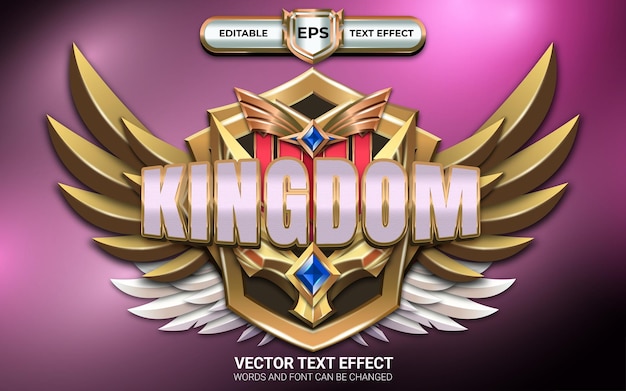 Kingdom 3d Editable Text Effect With Winged Emblem