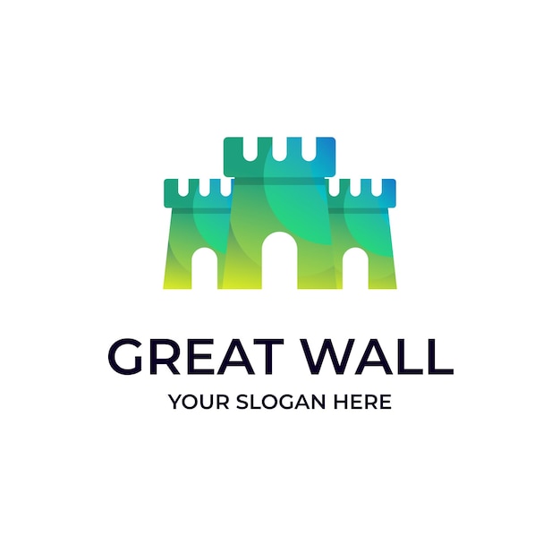 Kingdom Castle Kolorowy Szablon Logo Firmy Gradient