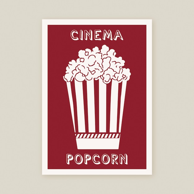 Kino popcorn Pop Art wektor sztuka plakatu