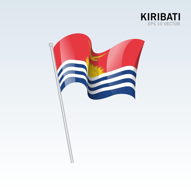 Kiribati Macha Flagą Odizolowaną Na Szaro