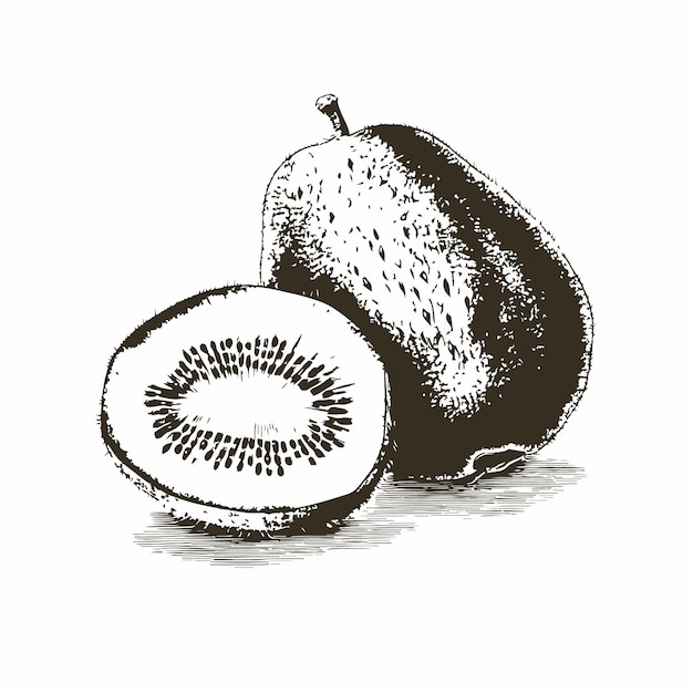 Kiwi wektor rysunek Izolowane ręcznie rysowane grawerowane stylu ilustracji