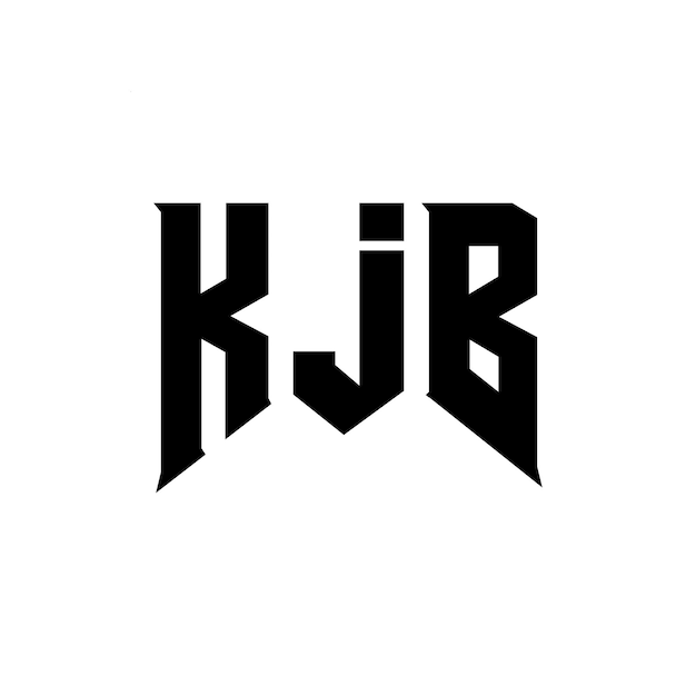 KJB Letter Logo Design dla firmy technologicznej KJB Logo Design kombinacja kolorów czarny i biały KJB logo KJB wektor KJB projekt KJB ikona KJB alfabet KJB typografia logo projekt