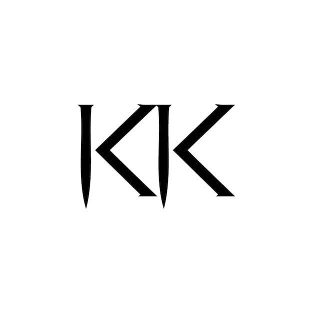 KK monogram logo projekt list tekst nazwa symbol monochromatyczne logotyp alfabet znak proste logo