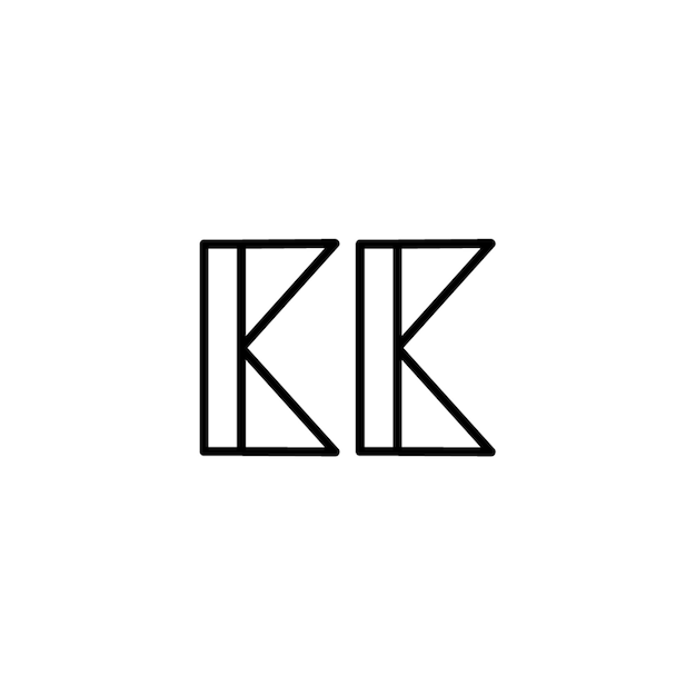 KK monogram logo projekt list tekst nazwa symbol monochromatyczne logotyp alfabet znak proste logo