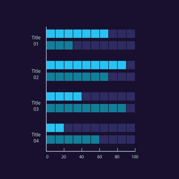 Plik wektorowy klastrowany szablon projektu wykresu infografiki dla ciemnego motywu