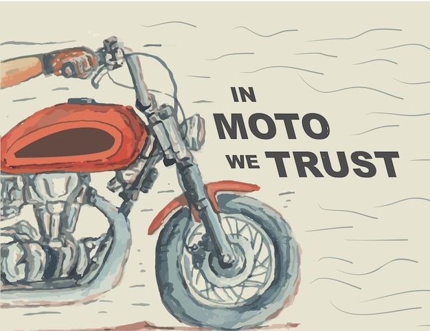 Klasyczna akwarela motocyklowa