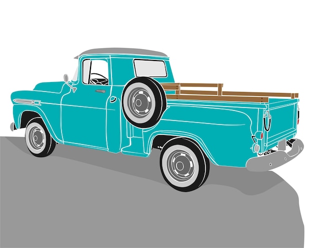 Plik wektorowy klasyczna ciężarówka typu pickup flatstyled ilustracja wektorowa
