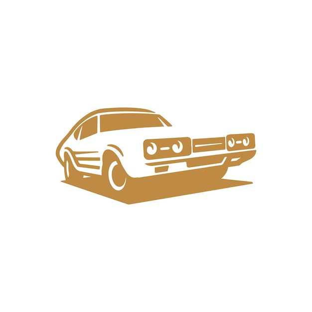 Klasyczna Grafika Liniowa Muscle Car Vintage Retro Pojazd Ilustracji Wektorowych