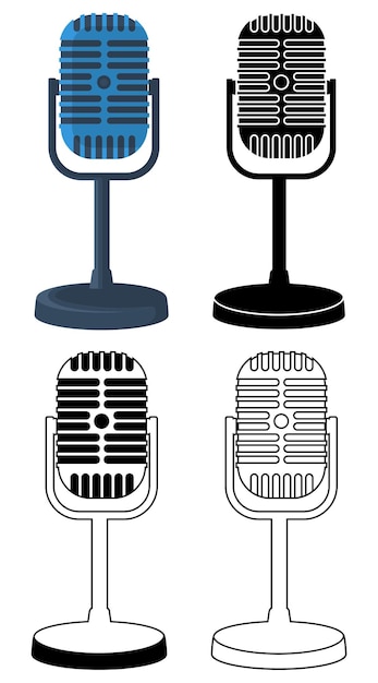 Plik wektorowy klasyczna ikona mikrofonu symbol płaski projekt ilustracja wektorowa