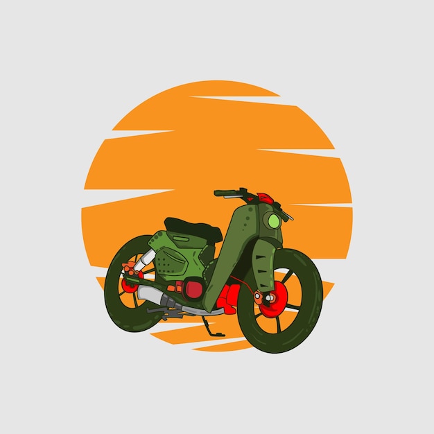 Klasyczna Ilustracja Motocykla