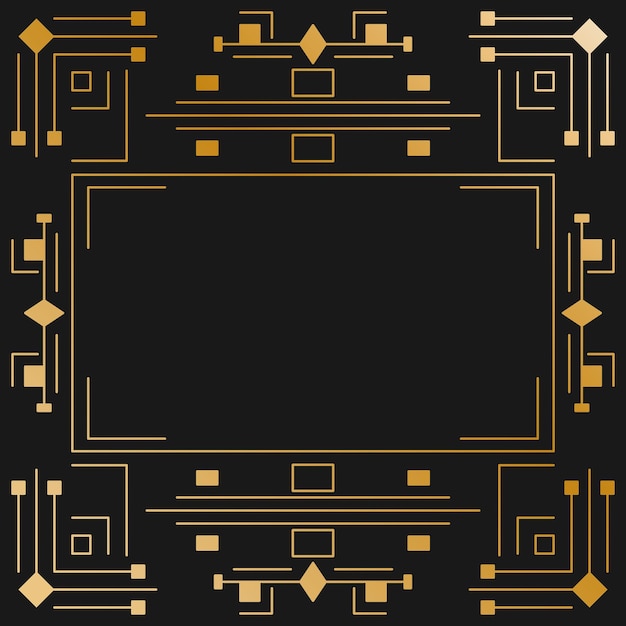 Klasyczne abstrakcyjne zaproszenie z geometryczną ramą w stylu art deco do projektowania dekoracji Nowoczesny design