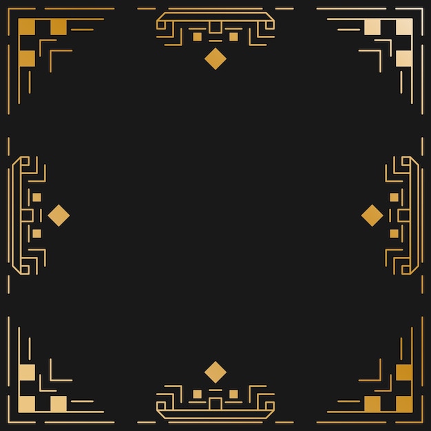 Klasyczne abstrakcyjne zaproszenie z geometryczną ramą w stylu art deco do projektowania dekoracji Nowoczesny design