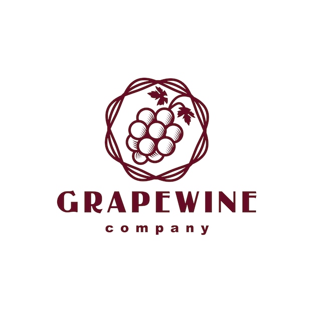Klasyczne Logo Z Winogronowego Wina