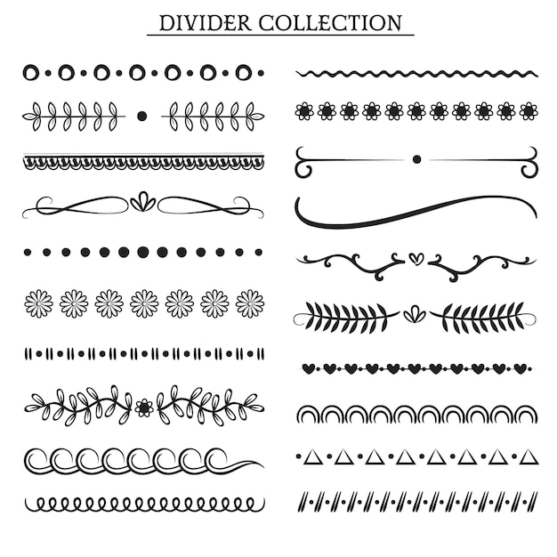 Plik wektorowy klasyczne oddzielacze linii rozkwitające dekoracyjne rozdzielacze książki ozdoby dekoracyjne ozdoby