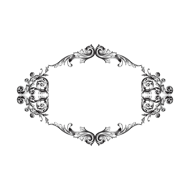 Klasyczny barokowy ornament. Ozdobny element projektu filigran.