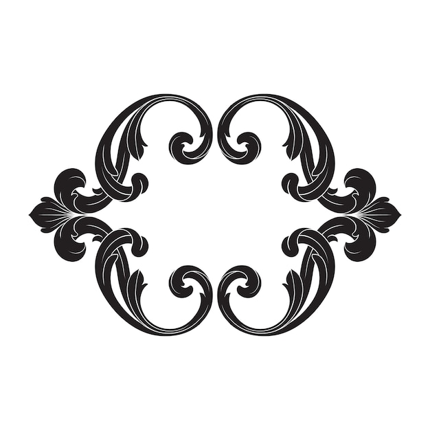 Plik wektorowy klasyczny barokowy ornament. ozdobny element projektu filigran.