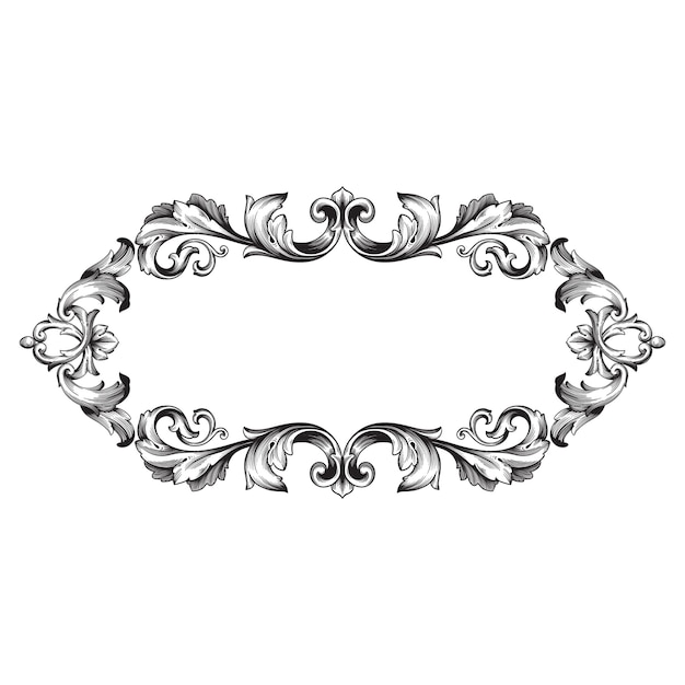 Klasyczny barokowy ornament. Ozdobny element projektu filigran.