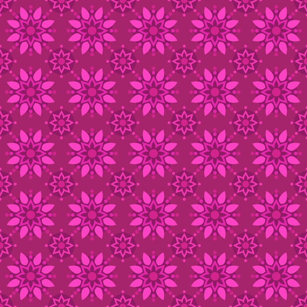 Klasyczny Batik Tło Wzór. Luksusowa Tapeta Geometryczna Mandali. Elegancki Tradycyjny Motyw Kwiatowy W Kolorze Różowym