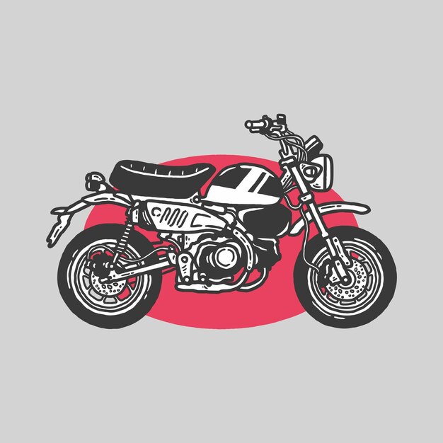 Klasyczny mini motocykl wektor ilustracja projektu