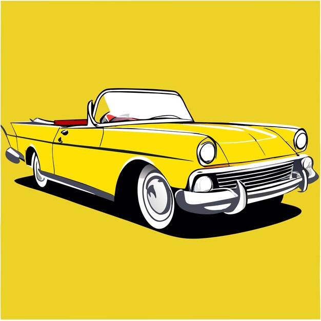 Plik wektorowy klasyczny samochód sportowy ręcznie narysowany płaska stylowa naklejka kreskówkowa ikonka koncepcja izolowana ilustracja