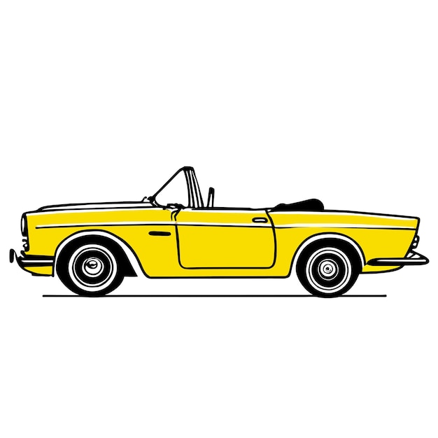 Plik wektorowy klasyczny samochód sportowy ręcznie narysowany płaska stylowa naklejka kreskówkowa ikonka koncepcja izolowana ilustracja