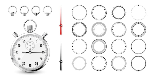 Klasyczny Stoper Z Tarczami Zegara Błyszczący Metalowy Chronometr Licznik Czasu Z Licznikiem Odliczającym