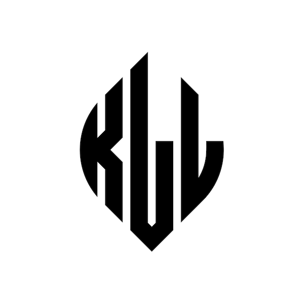 Kll Okrągłe Litery Logo Z Kształtem Okręgu I Elipsy Kll Elipsy Litery Z Stylem Typograficznym Trzy Inicjały Tworzą Logo Okręgu Kll Krąg Emblem Abstrakt Monogram Litery Mark Wektor