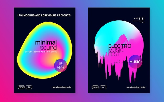 Klubowy Plakat Electro I Wystawa Vector Indie House Event G