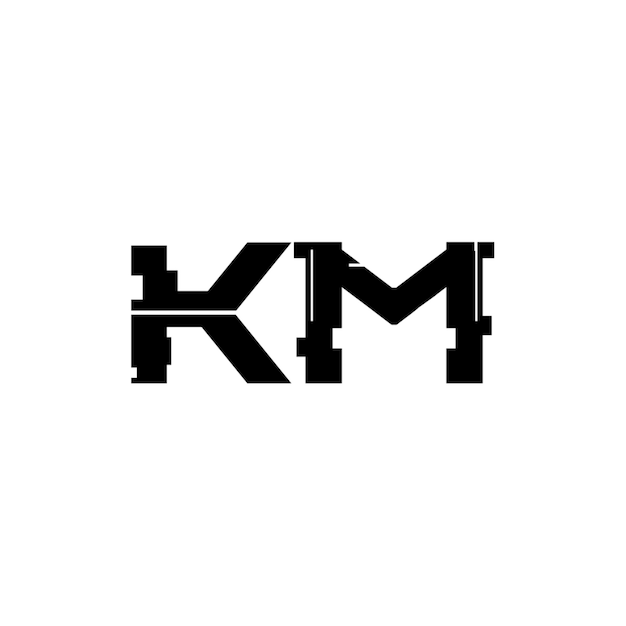 KM monogram logo projekt list tekst nazwa symbol monochromatyczne logotyp alfabet znak proste logo