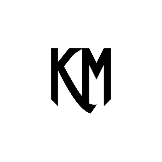 KM monogram logo projekt list tekst nazwa symbol monochromatyczne logotyp alfabet znak proste logo