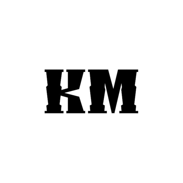 KM monogram logo projekt list tekst nazwa symbol monochromatyczne logotyp alfabet znak proste logo