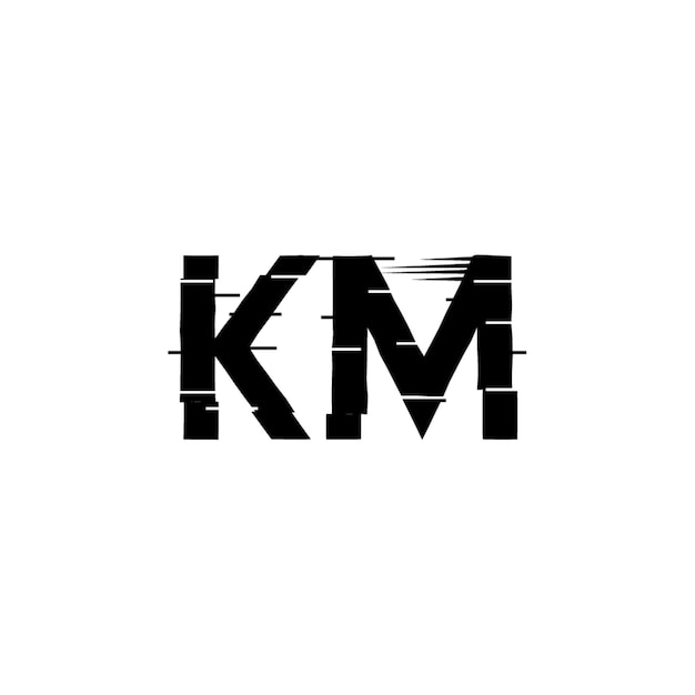 KM monogram logo projekt list tekst nazwa symbol monochromatyczne logotyp alfabet znak proste logo