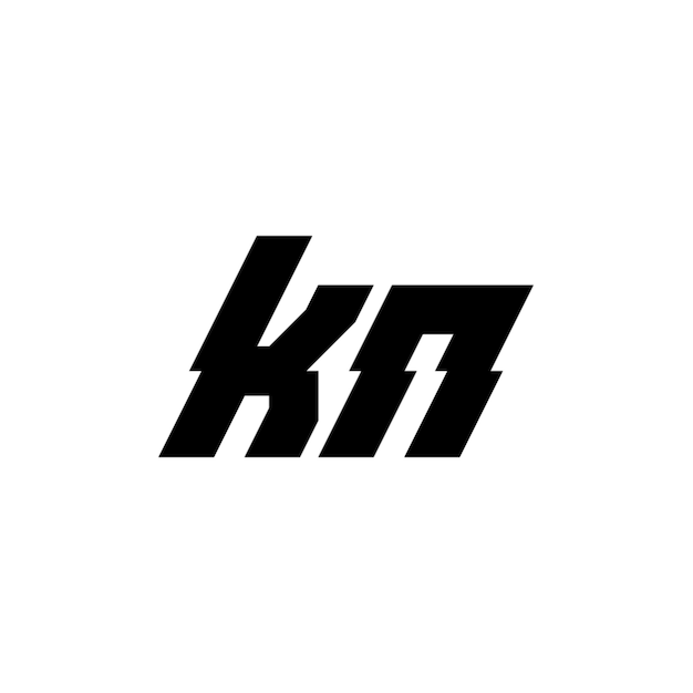 KN monogram logo projekt list tekst nazwa symbol monochromatyczne logotyp alfabet znak proste logo