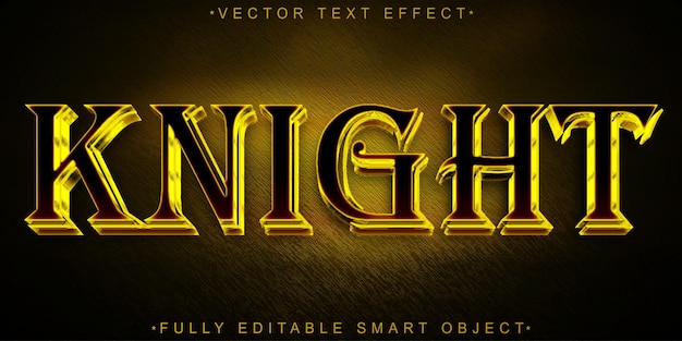 Knight Vector W pełni edytowalny efekt tekstu inteligentnego obiektu