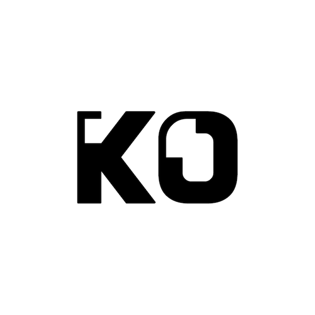 KO monogram logo projekt list tekst nazwa symbol monochromatyczne logotyp alfabet znak proste logo