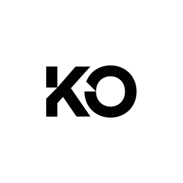 KO monogram logo projekt list tekst nazwa symbol monochromatyczne logotyp alfabet znak proste logo