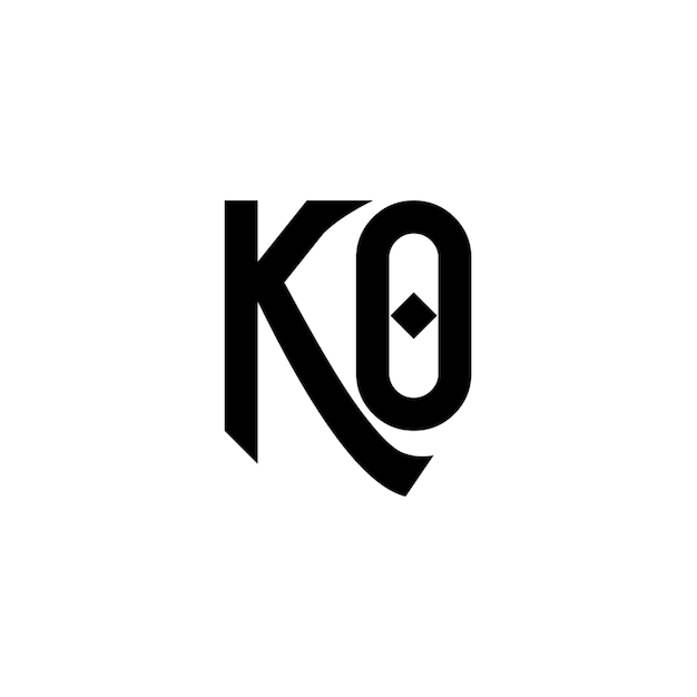 KO monogram logo projekt list tekst nazwa symbol monochromatyczne logotyp alfabet znak proste logo