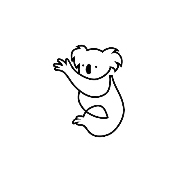 Koala Logo Wektor Ikona Ilustracja Kontur Linii