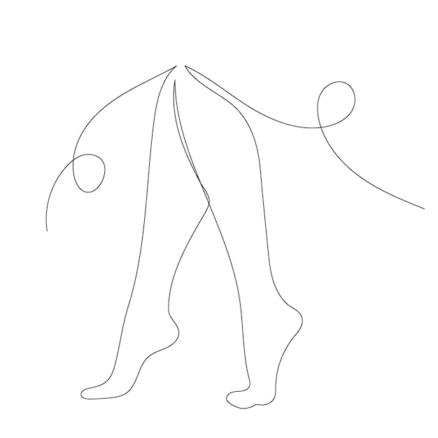 Plik wektorowy kobiece nogi rysowane przez jeden wektor linii ciągłej