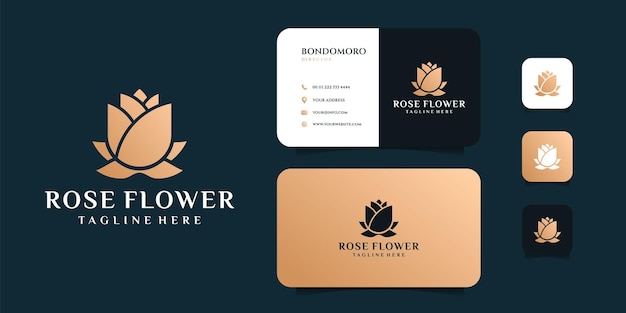 Kobiecy Projekt Logo Kwiat Róży I Szablon Wektora Wizytówki Logo Może Być Używane Do Tożsamości Marki Ikony Minimalny Zestaw Spa Dekoracji Kwiatowy I Firma Biznesowa