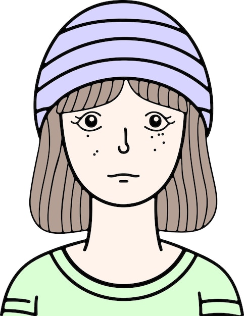 Kobieta Avatar Kobieta twarz kolorowy ikona wektor ilustracja