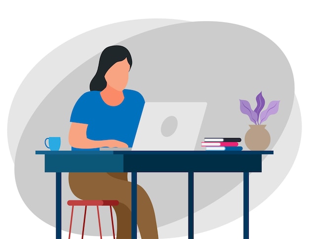 Kobieta biznesowa pracująca na laptopie