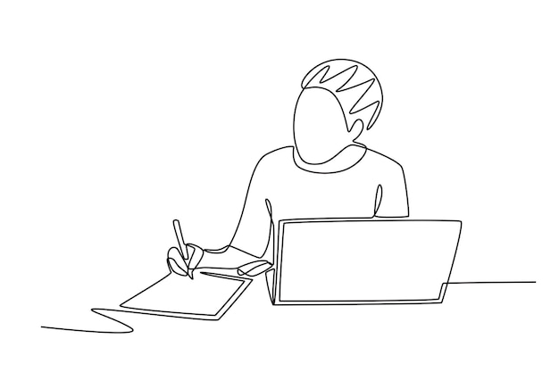Kobieta biznesowa pracująca online Afrykańska kobieta w biznesie koncepcja rysunek online