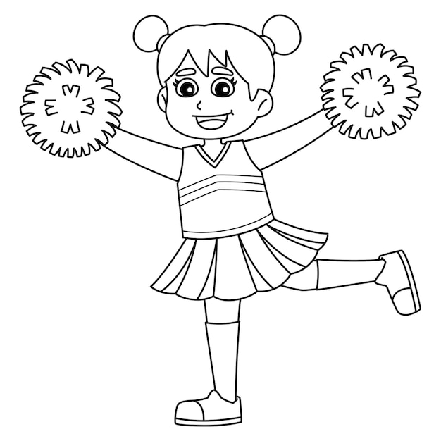 Kobieta Cheerleader Arabesque Pozycja izolowana
